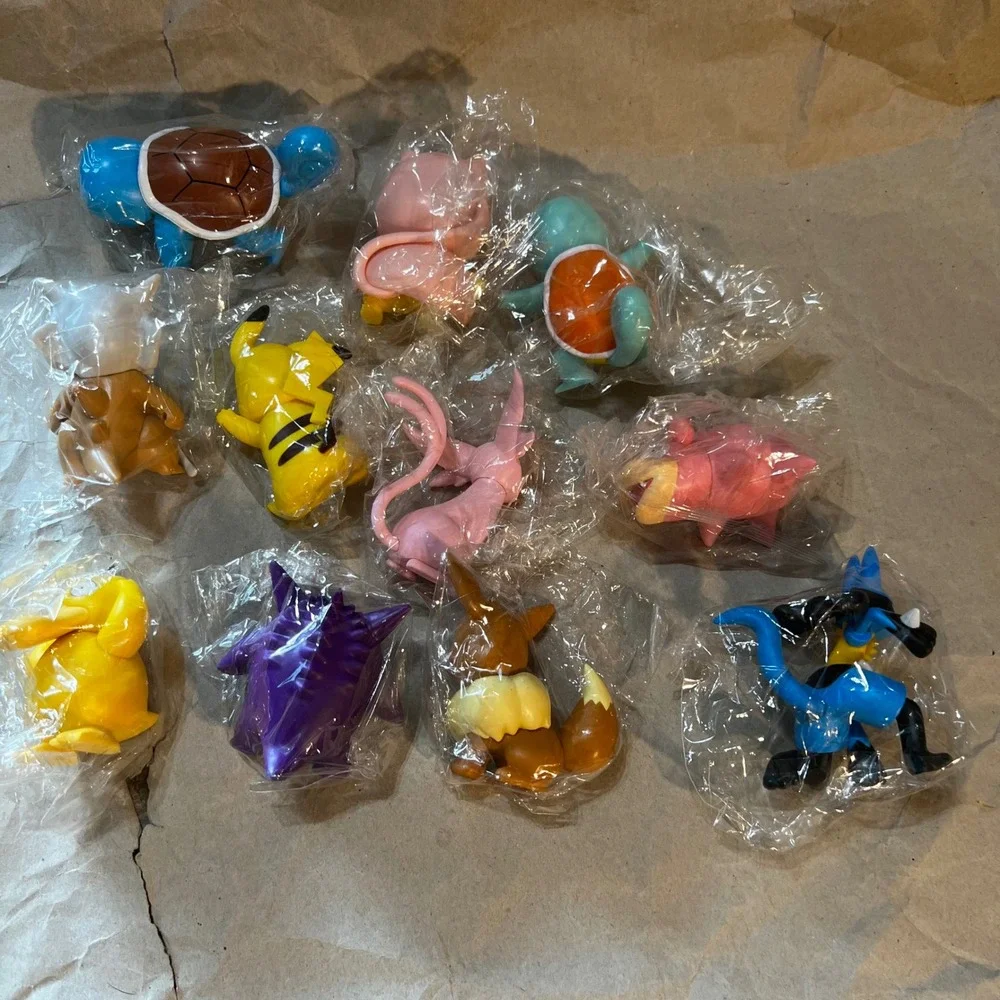 Nintendo Pokemon 12pc Figure Set Multicolor Pikachu Eevee Gengar Lucario Espeon